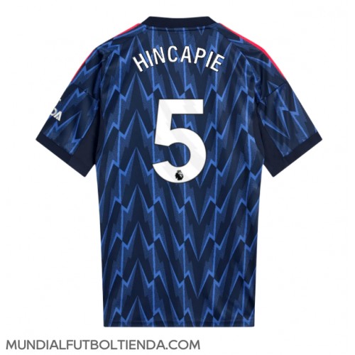 Camiseta Arsenal Piero Hincapie #5 Segunda Equipación Replica 2025-26 mangas cortas